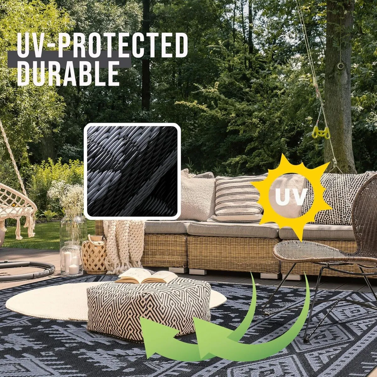 Waterproof Outdoor Rug Anti-slip Reversible UV - Image 4