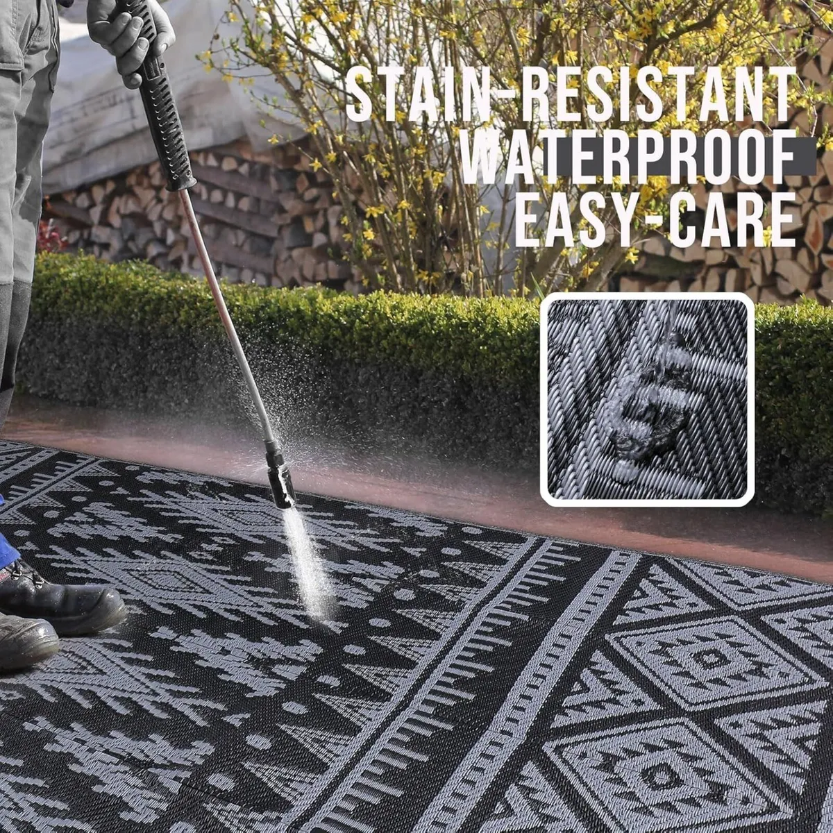 Waterproof Outdoor Rug Anti-slip Reversible UV - Image 3