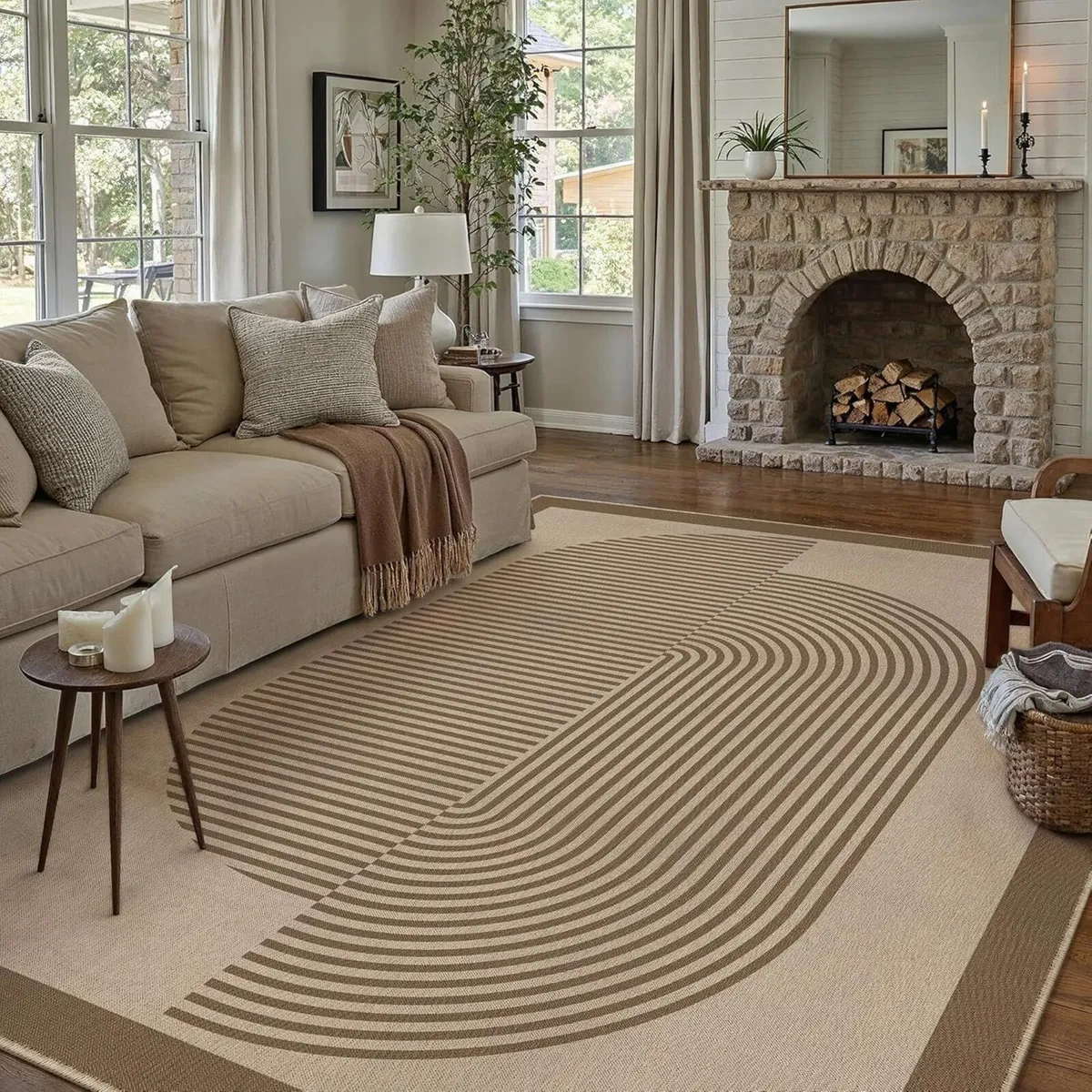 Beige Rugs Living Room 200x300cm Jute Look Large - Image 3