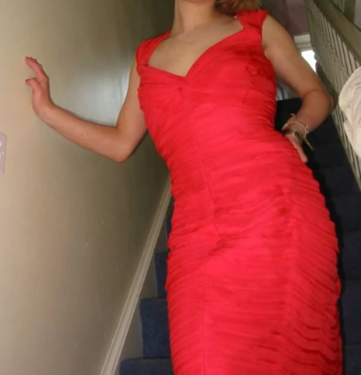 TADASHI CORAL PINK, 100% SILK COCKTAIL DRESS - Image 4