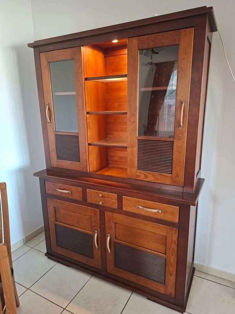 High End Mahogany Cabinet, Table & Chairs - Image 2