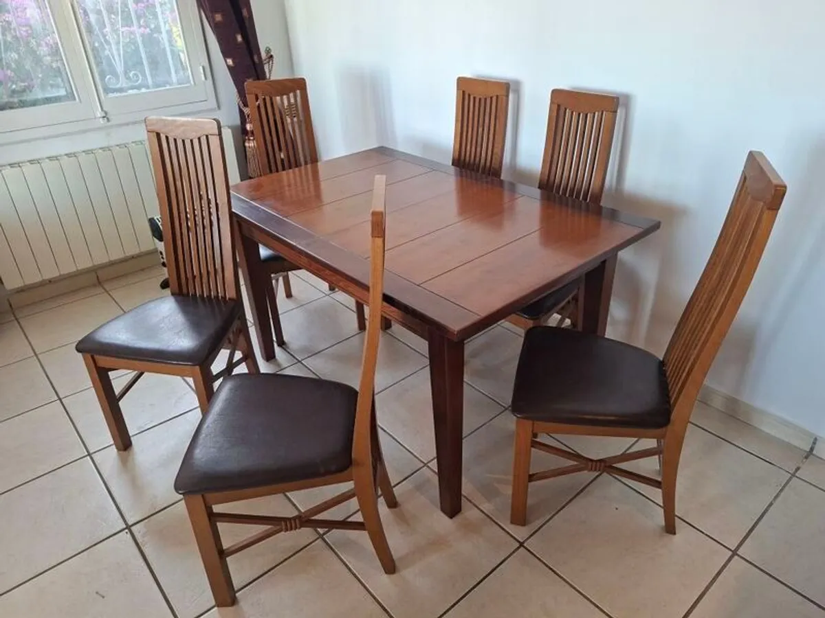 High End Mahogany Cabinet, Table & Chairs - Image 4