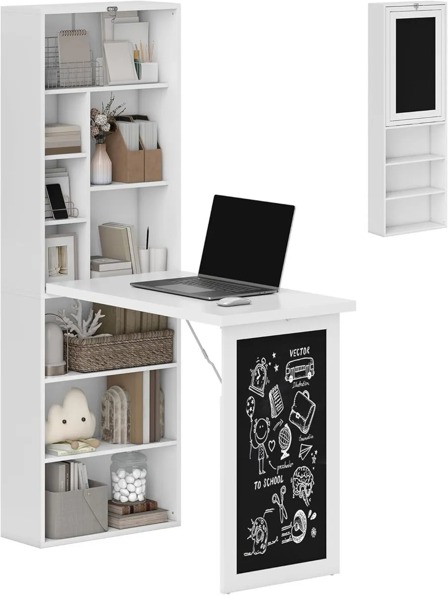 Wall Mounted Computer Desk Space Saving Folding - Image 1