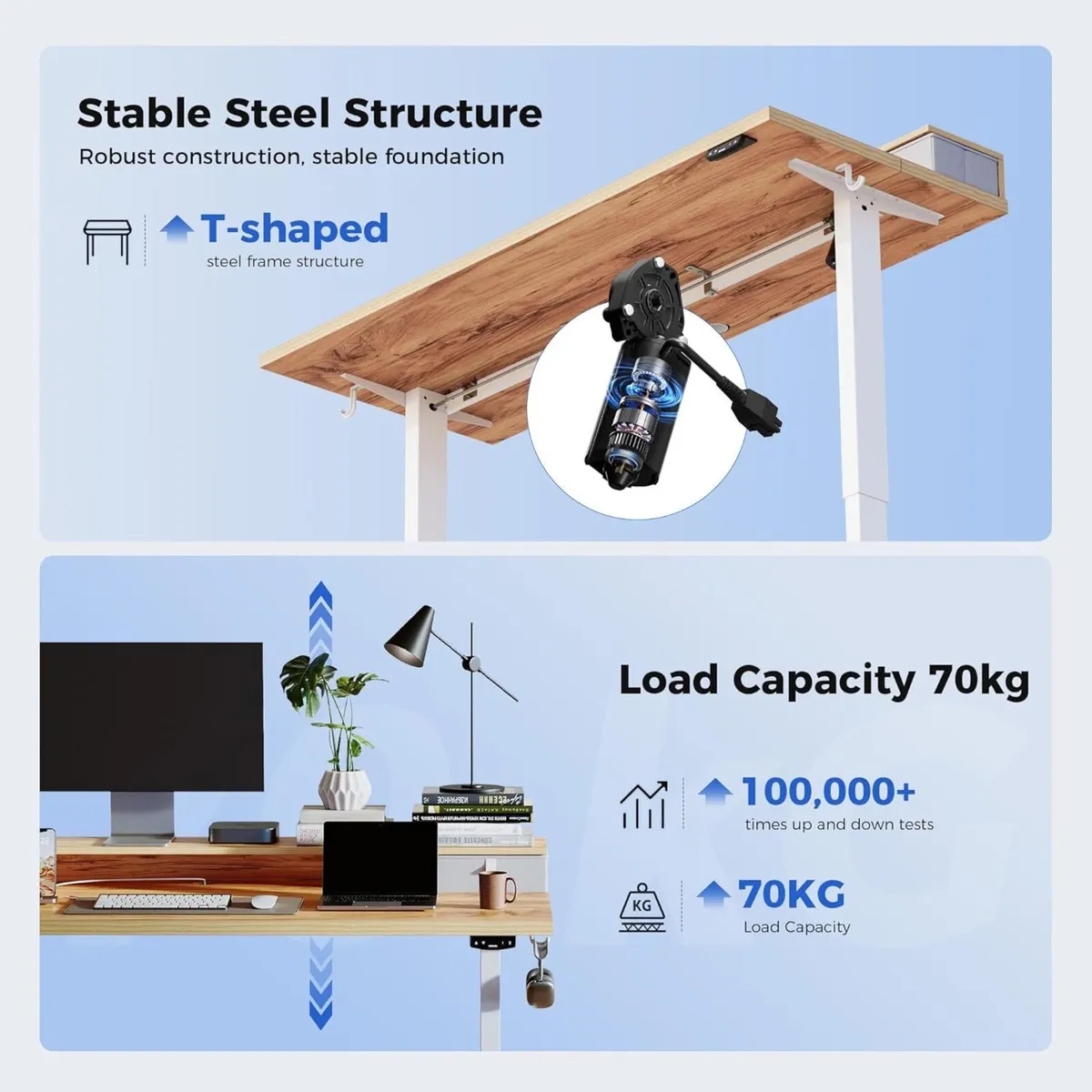 Electric Adjustable Height Desk with 2 Drawers - Image 4