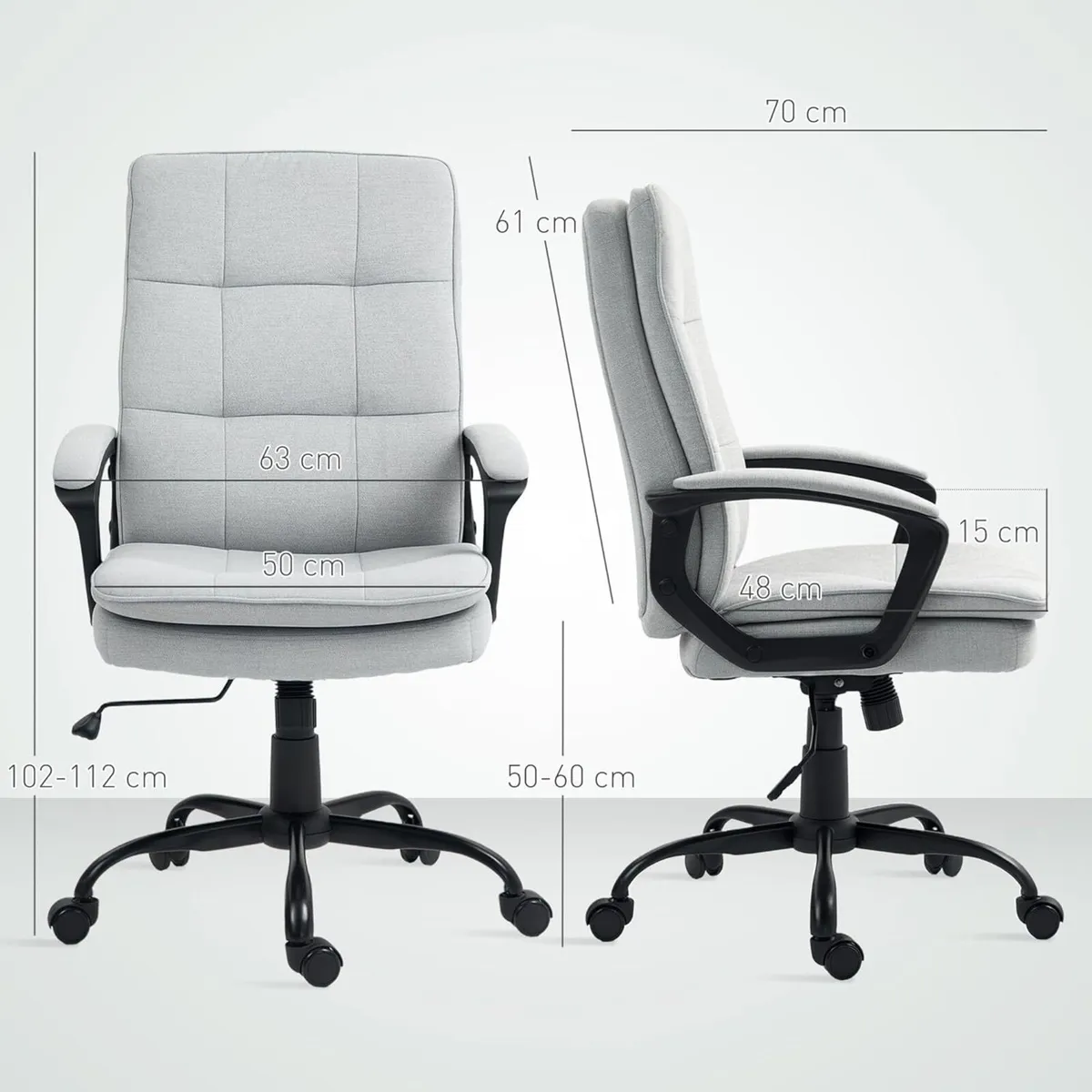 Executive Office Chair Fabric Computer Desk with - Image 3