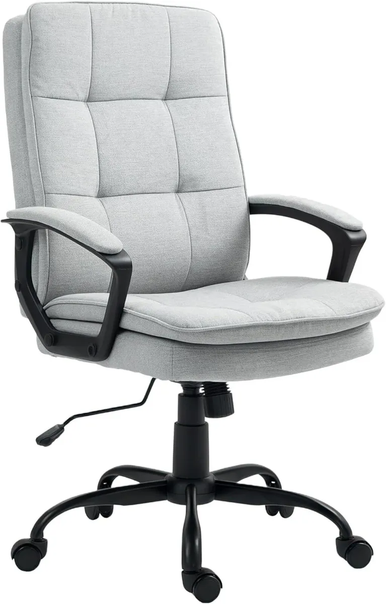 Executive Office Chair Fabric Computer Desk with - Image 1
