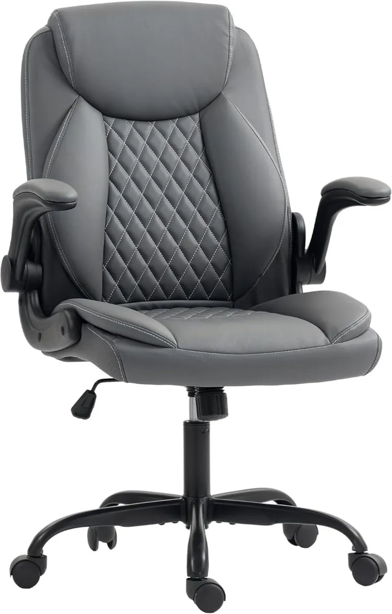 Executive Office Chair with Flip-Up Armrests PU - Image 1