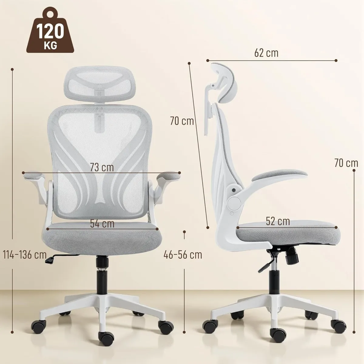 Ergonomic Office Chair High Back Mesh Desk with - Image 3