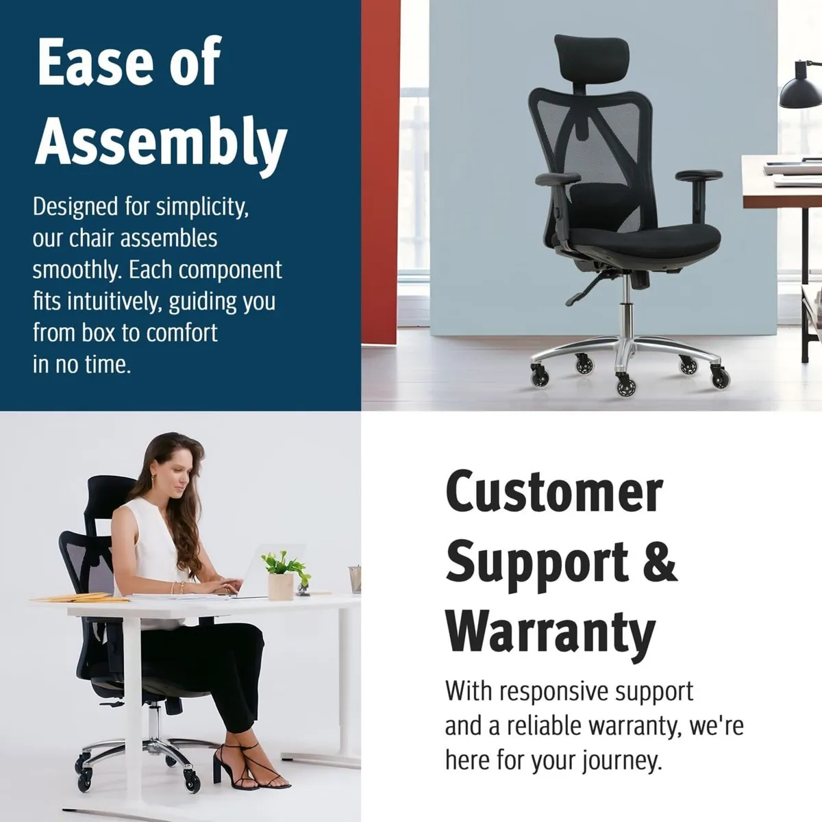 Ergonomic Office Chair - Adjustable Desk with - Image 4