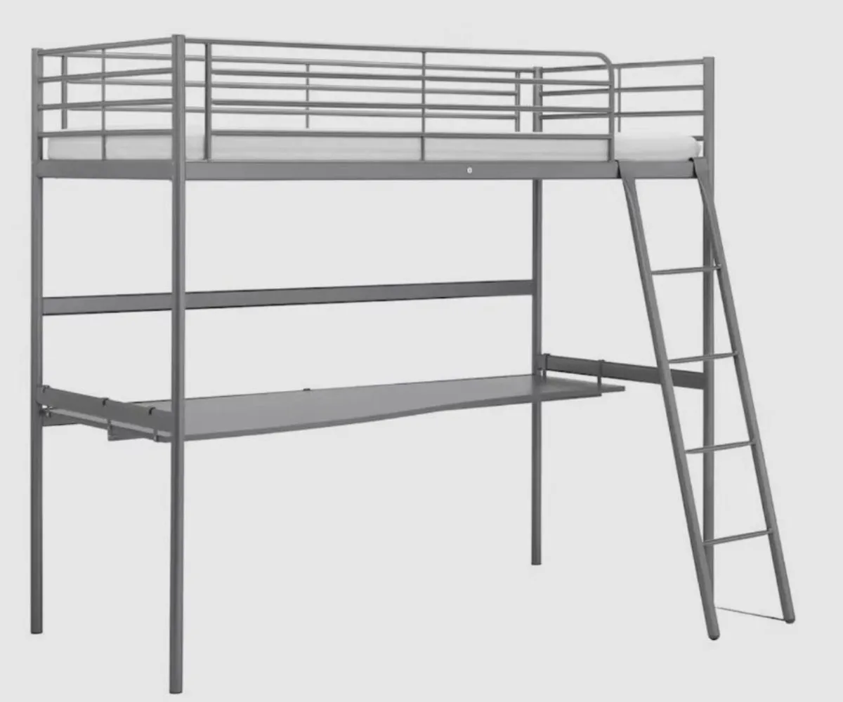 Ikea Svarta loft bed, with desk - Image 2