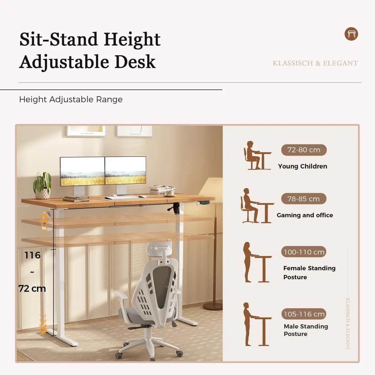 Height-Adjustable Desk Electric Sit-Stand Office - Image 3