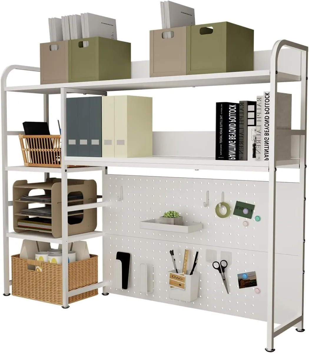 2-Tier Desk Shelf with storage rack White 110CM - Image 1