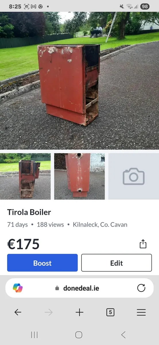 Tirola Boiler for solid fuel cooker - Image 4