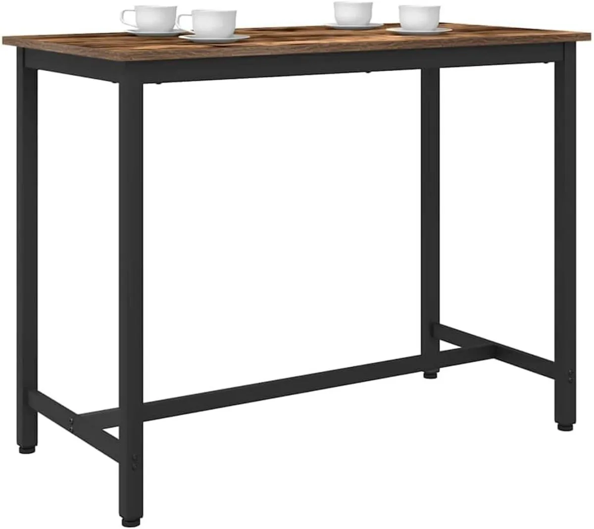 Table Smoked Oak 100 x 50 76.5 cm Engineered Wood - Image 1