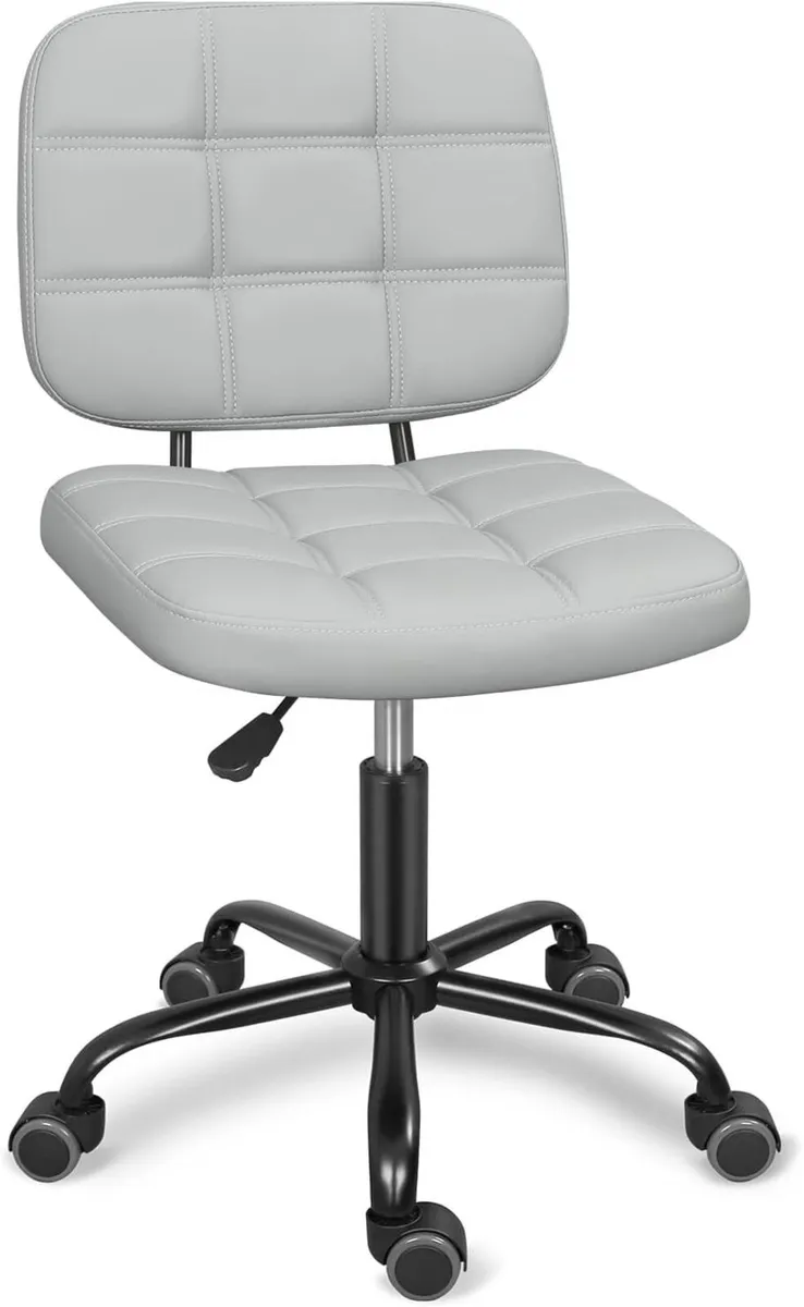 Armless Home Office Desk Chair with Wheels Modern - Image 1