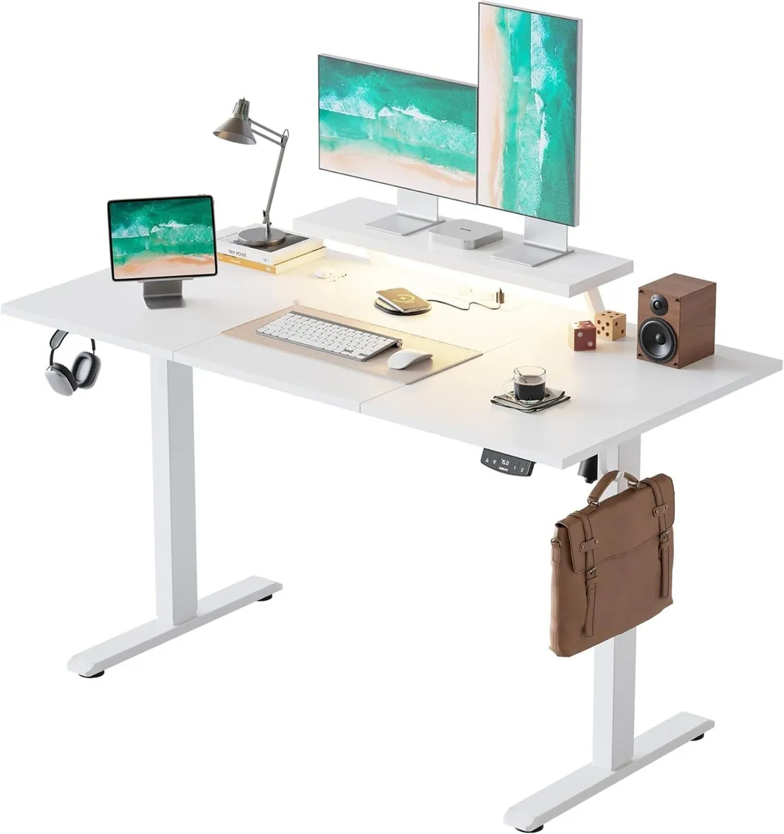 Electric Standing Desk with Movable Monitor Stand - Image 1