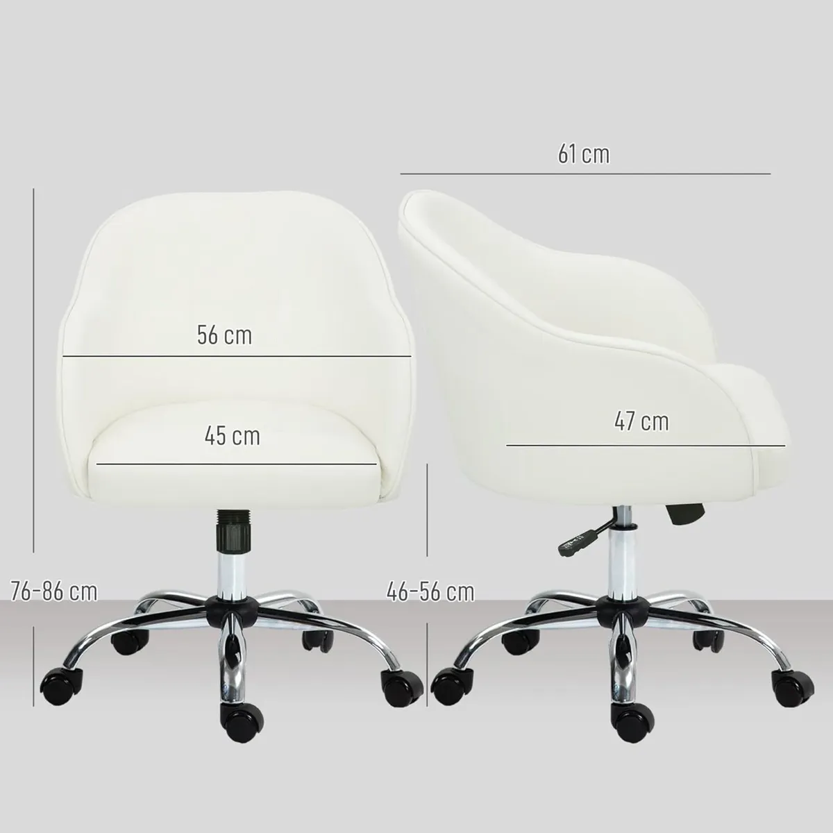 Vanity Swivel Chair Velvet-Feel Fabric Office - Image 3