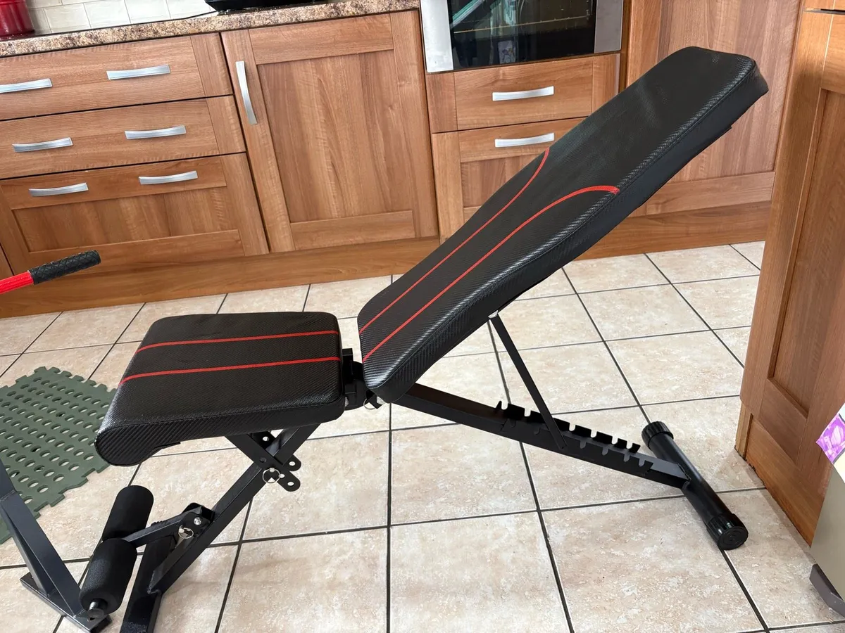 GYM WEIGHT SET, SQUAT RACK, BENCH, METAL WEIGHTS + - Image 4