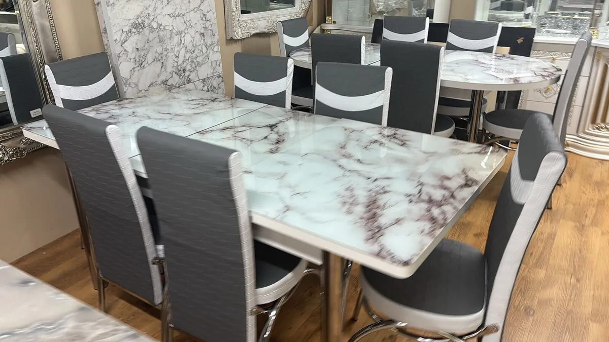 Extendable Kitchen Dining Table With 6 Chairs - Image 2