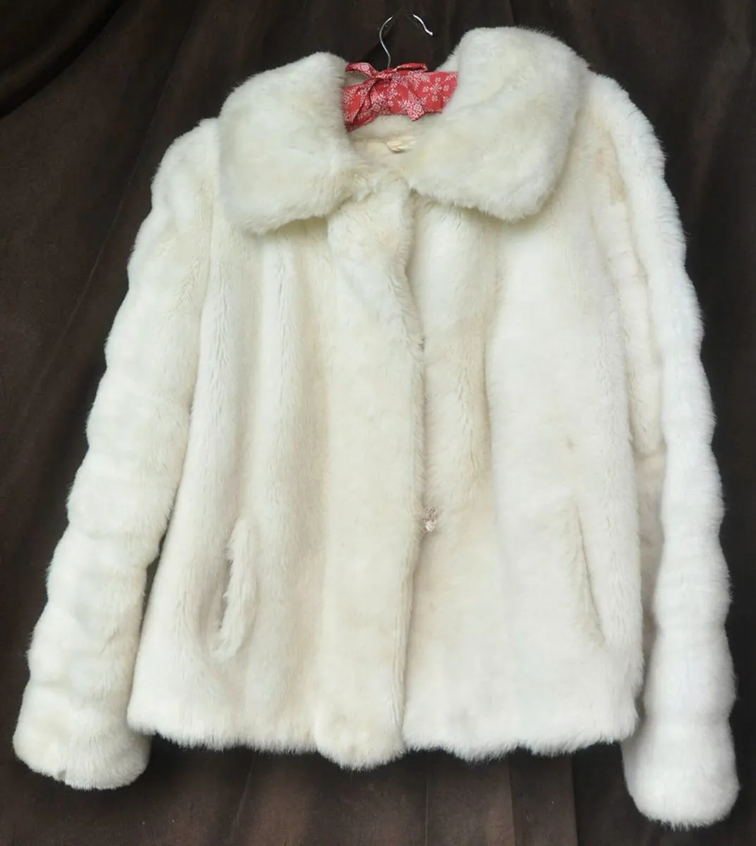 White Faux Fur Jacket Made in England by Astraka - Image 2