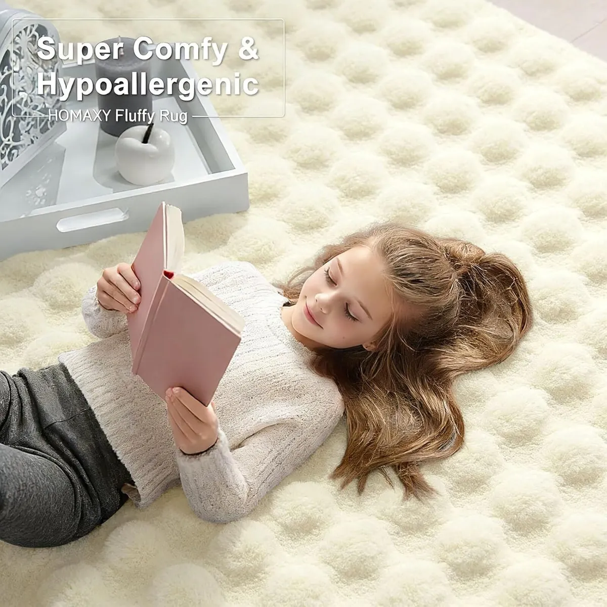 Fluffy Shaggy Rugs Living Room with 3D Bubble - Image 2