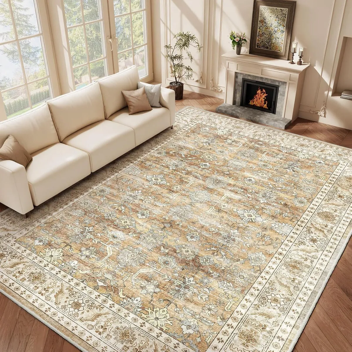 Vintage Area Rug for Living Room - Machine - Image 1