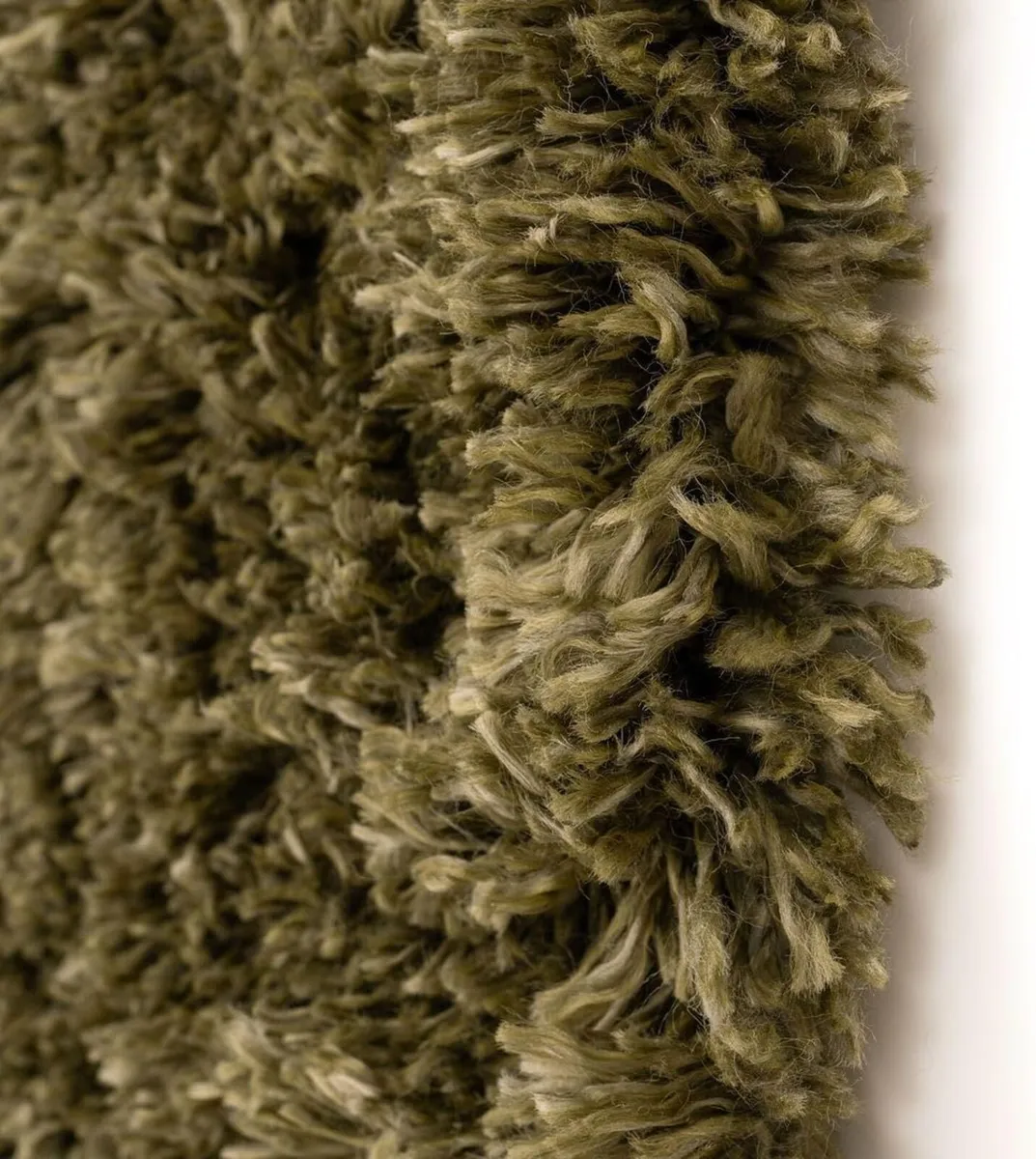 Super Soft Shaggy Olive Green Living Room Area - Image 2