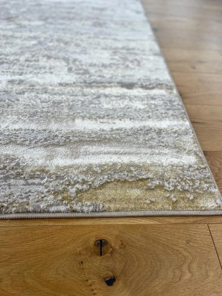 Modern Abstract Designer Metallic Gold Beige