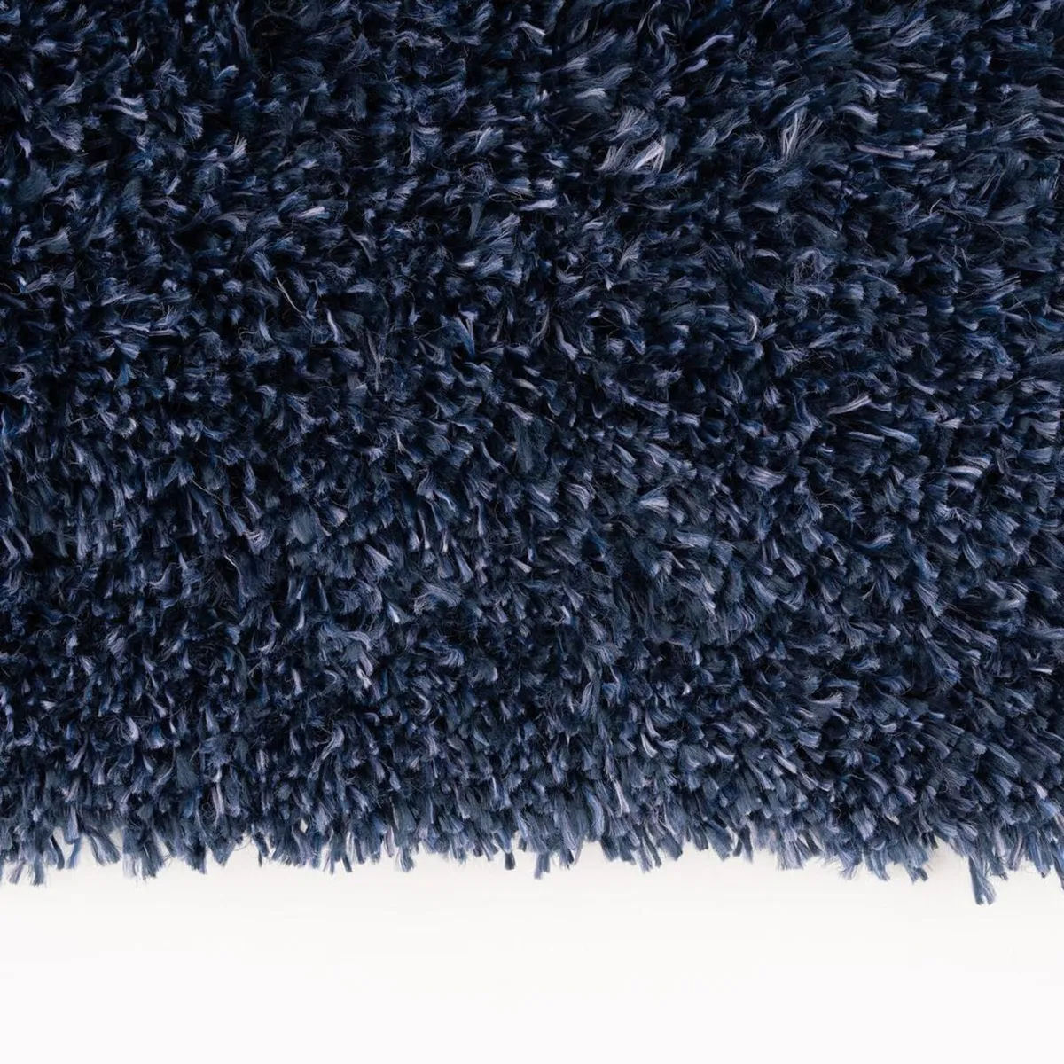 Modern Thick Fluffy Navy Shaggy Living Room Area - Image 3