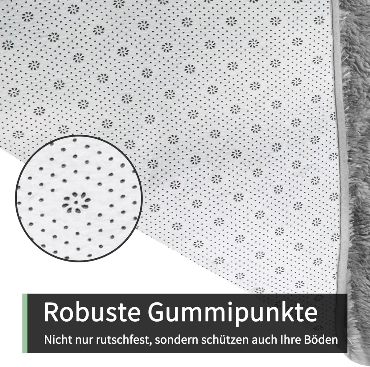 High Pile Grey Rug 240 x 300 cm Washable Non-Slip - Image 4