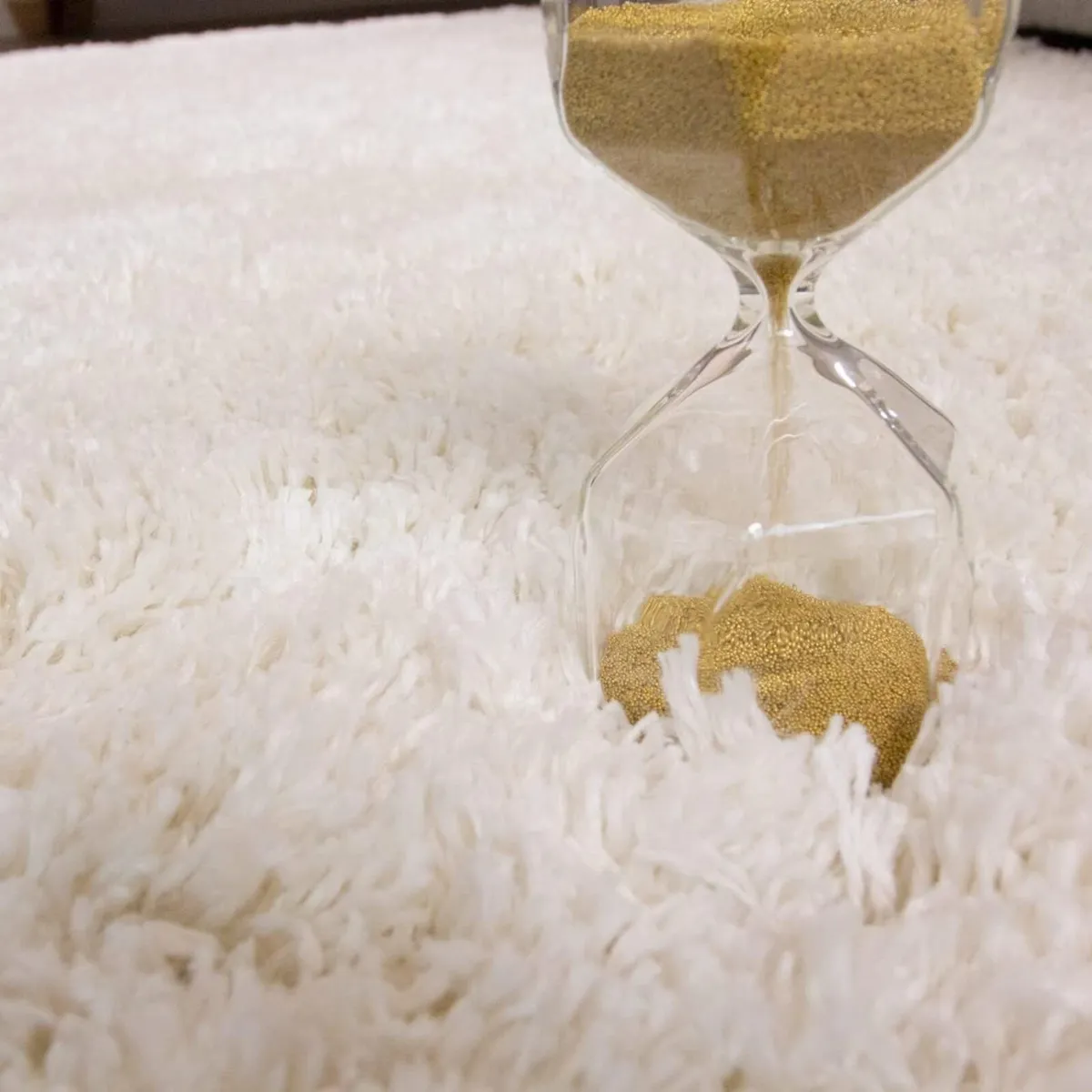 Modern Thick Cream Shaggy Area Rug Dark Ivory - Image 2