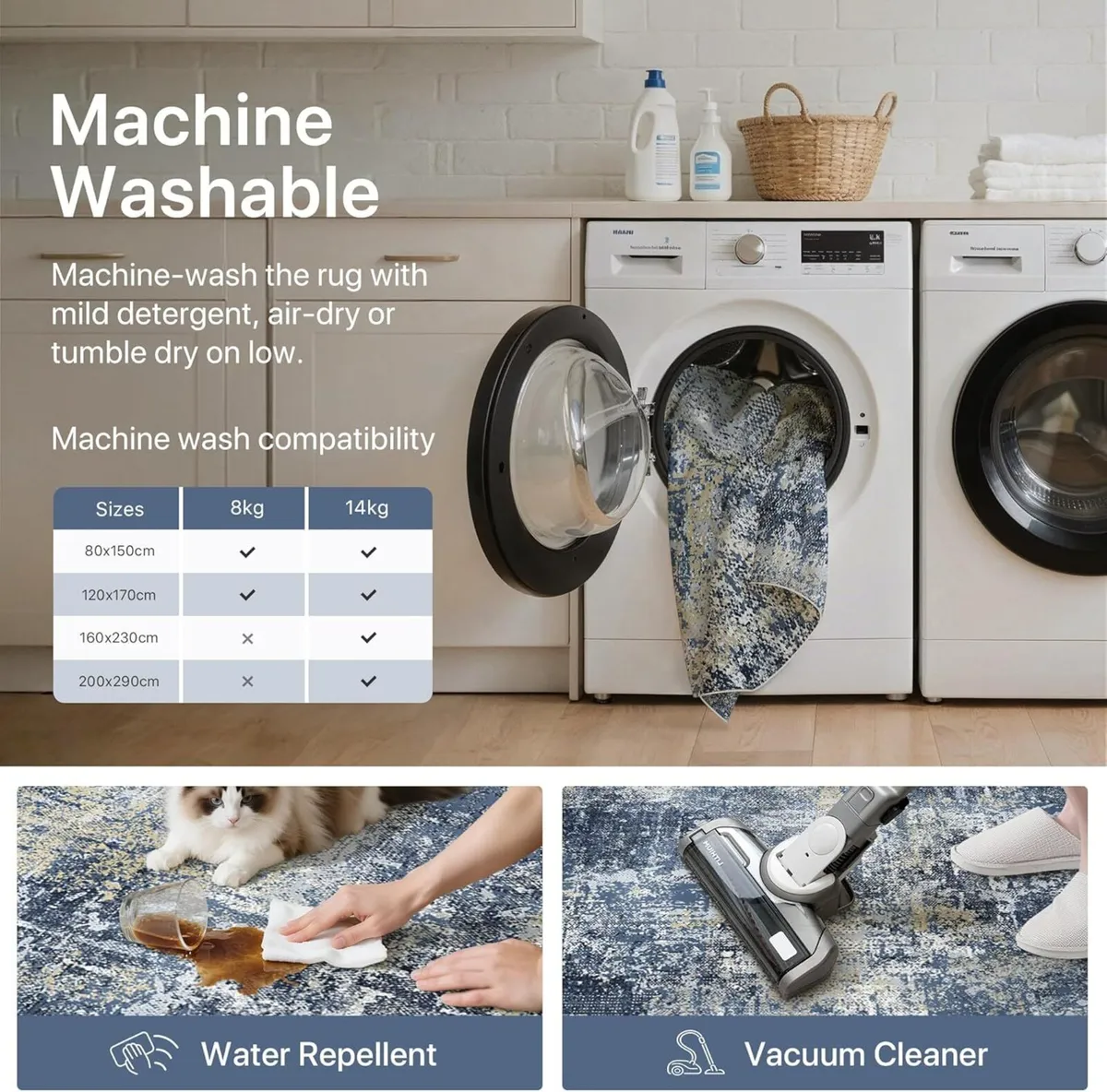 Rug Living Room 200x290cm Extra Large Modern - Image 2