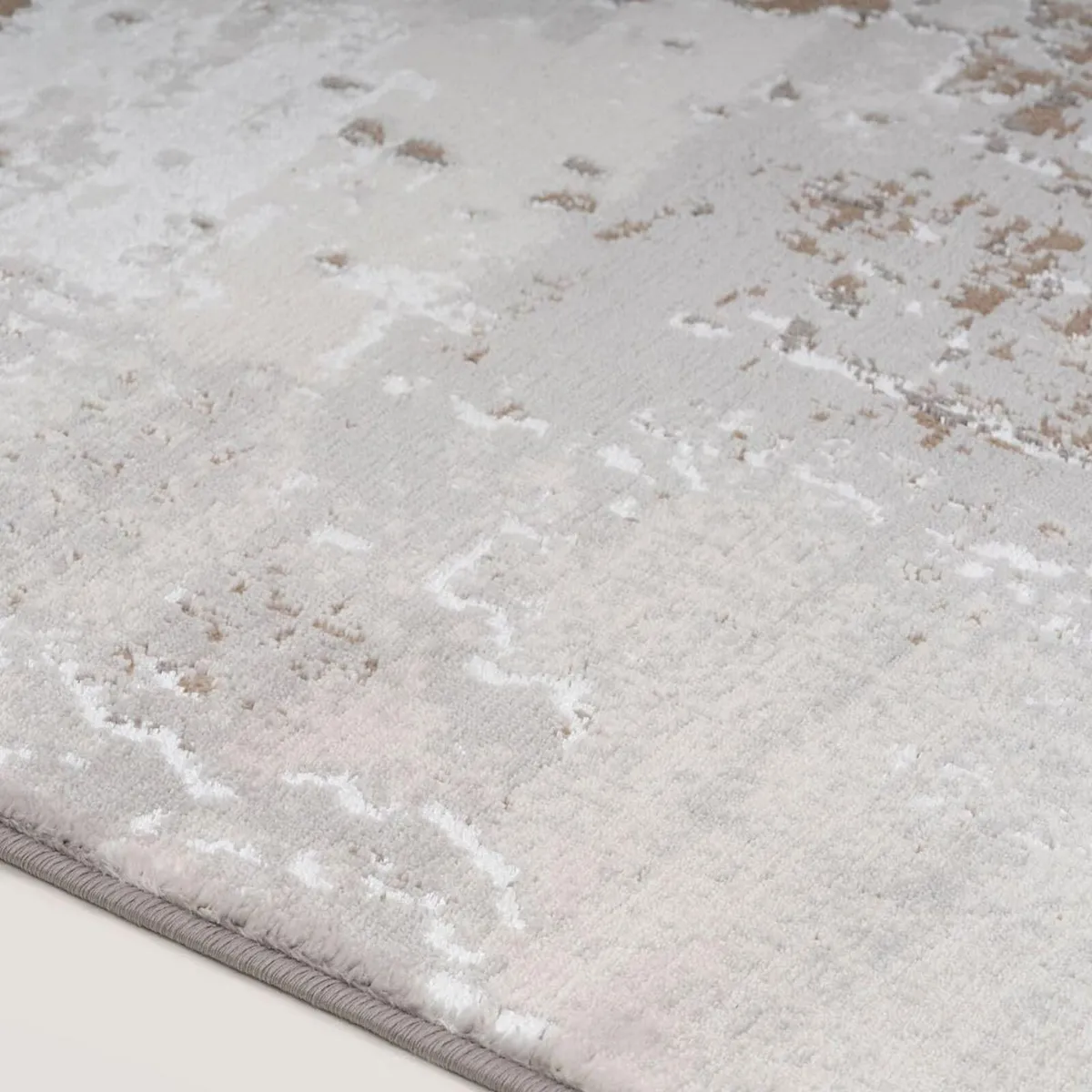 Luxury Greige Painterly Living Room Area Rug - Image 4