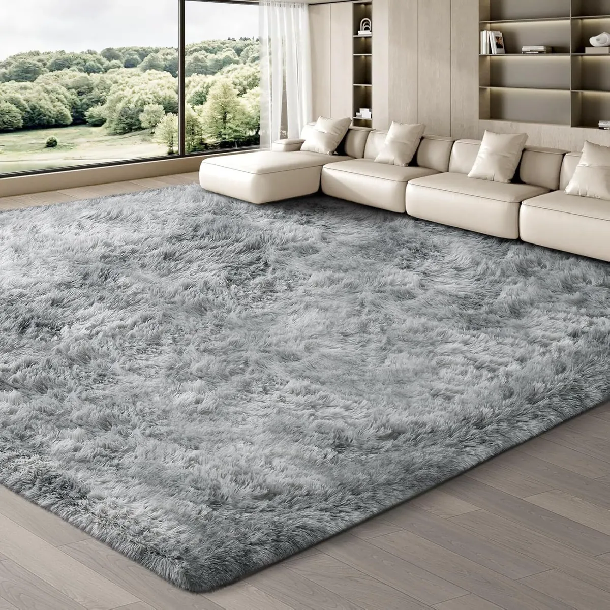 Rugs Living Room 240 x 340 cm Grey Area Rug Anti - Image 1