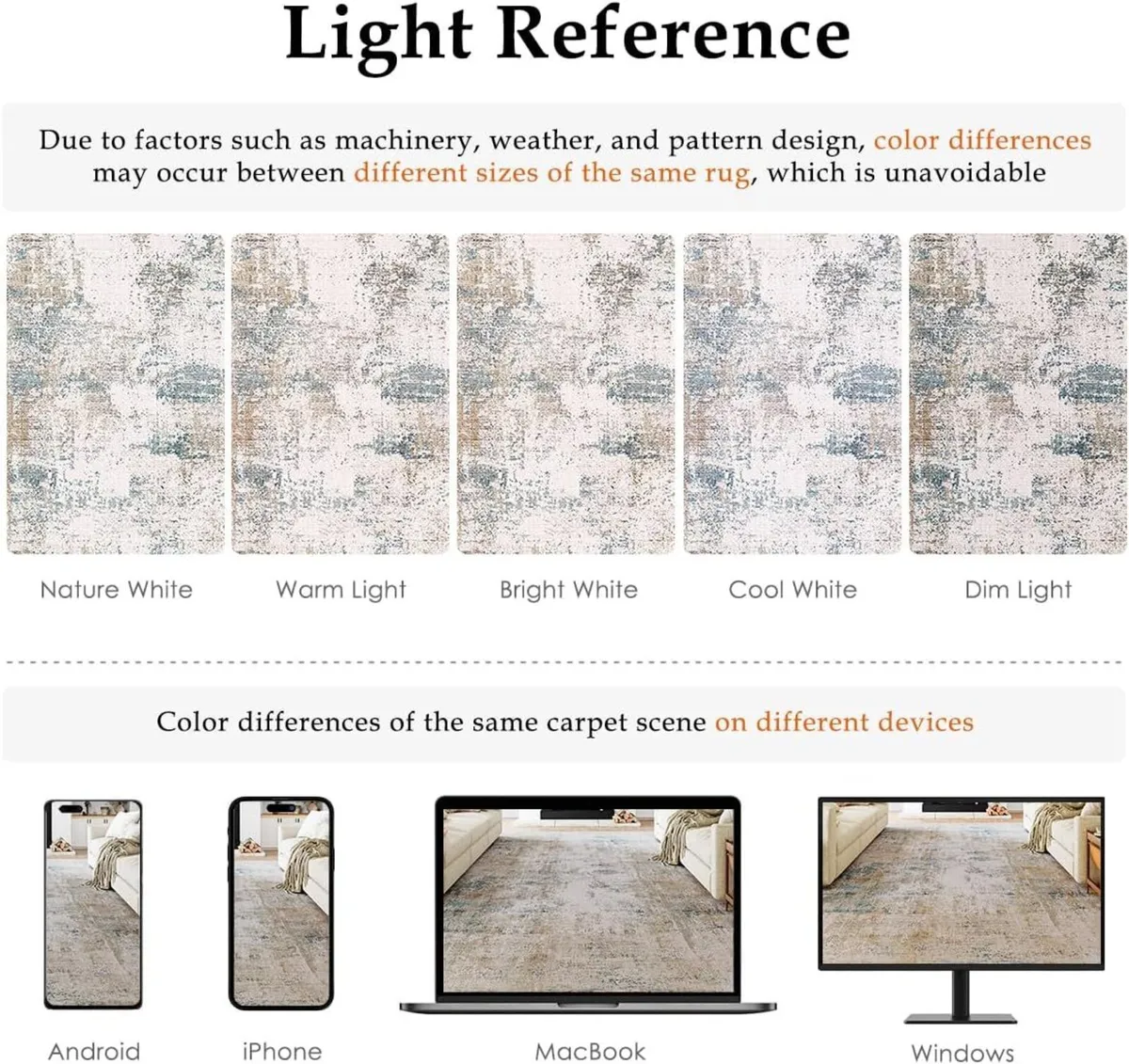 Washable Rugs Living Room Rug 200x300cm Beige - Image 2