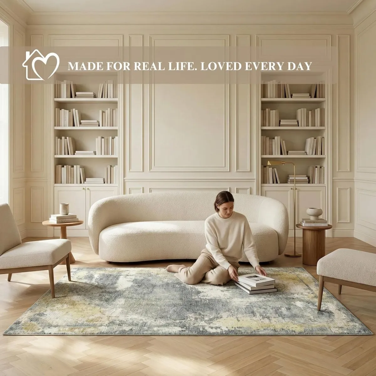 Machine Washable rug 200x300cm Non-Slip Backing - Image 3