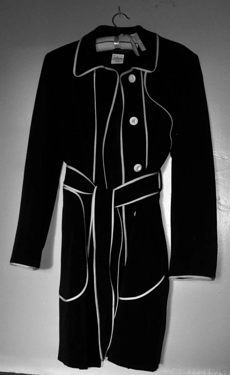 Harve Benard Raincoat, Womens Small, Black w White - Image 1