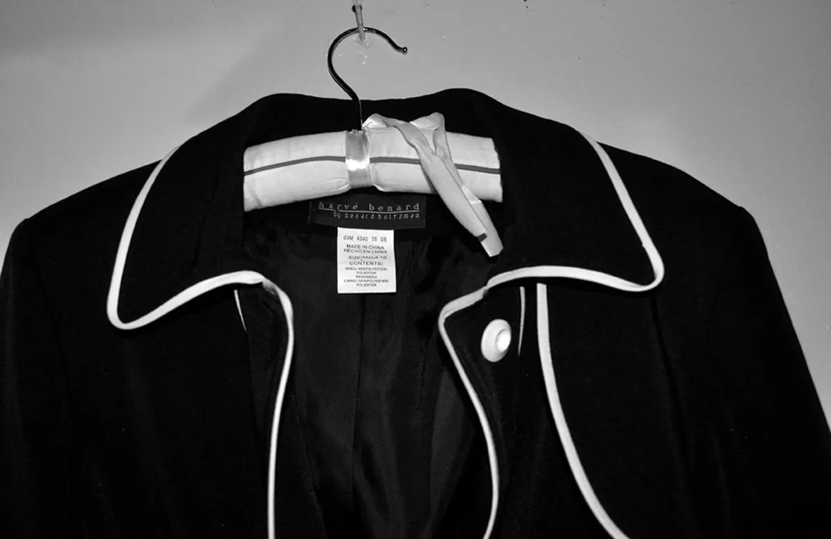 Harve Benard Raincoat, Womens Small, Black w White - Image 3