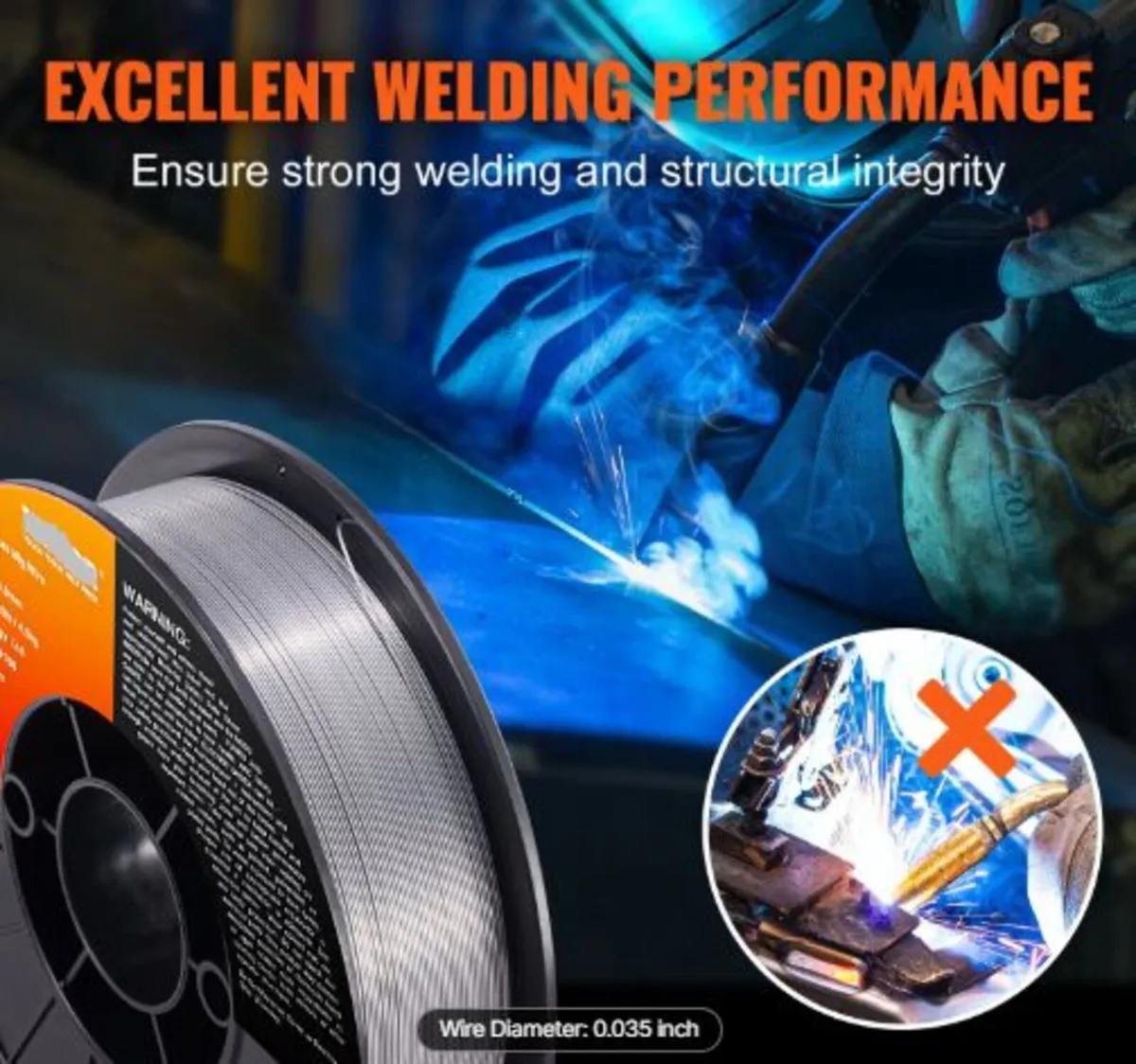 Flux Core Welding Wire, E71T-GS 0.089 cm 4.5 kg, - Image 3