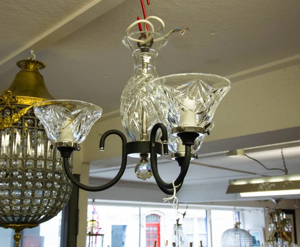 Waterford crystal modern 3 arm chandelier - Image 1