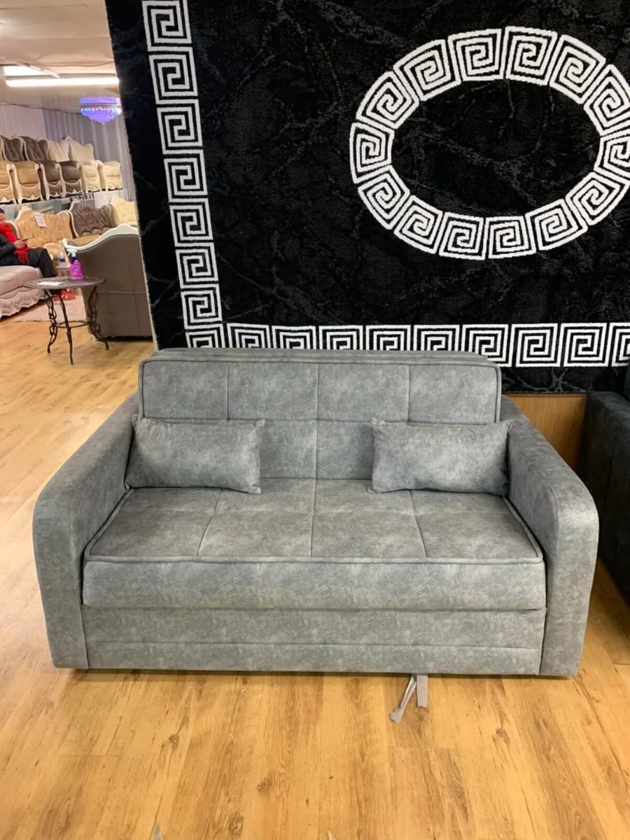 Daphne Dark & Light Grey Pull Out Sofa Bed - Image 1