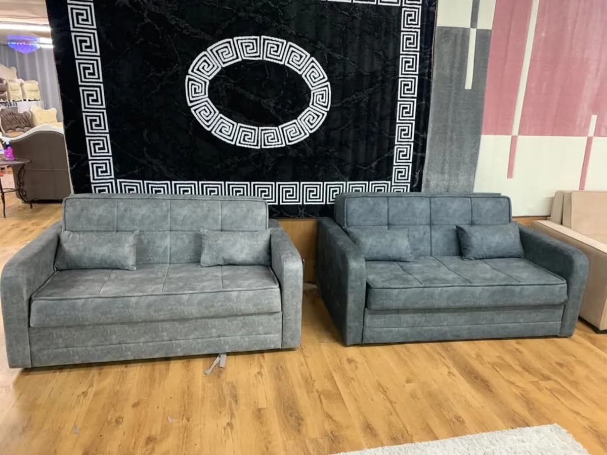 Daphne Dark & Light Grey Pull Out Sofa Bed - Image 4