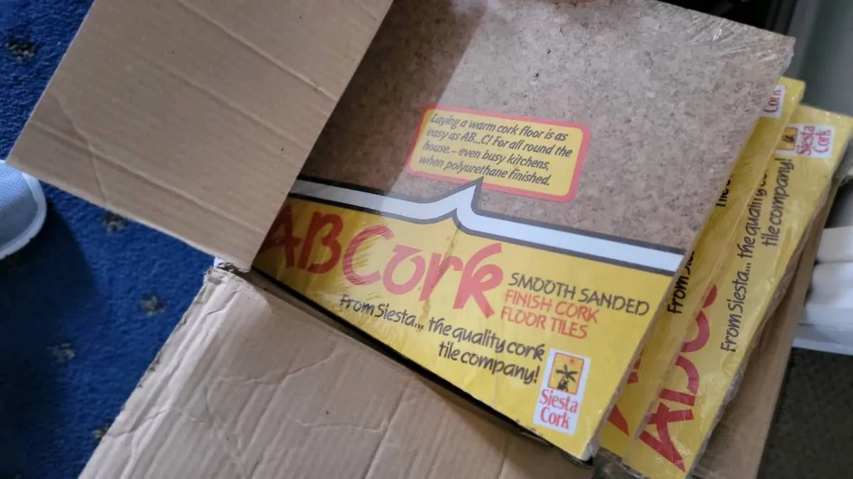 Unopened Cork Floor Tiles – 63 Tiles (Siesta Cork) - Image 1