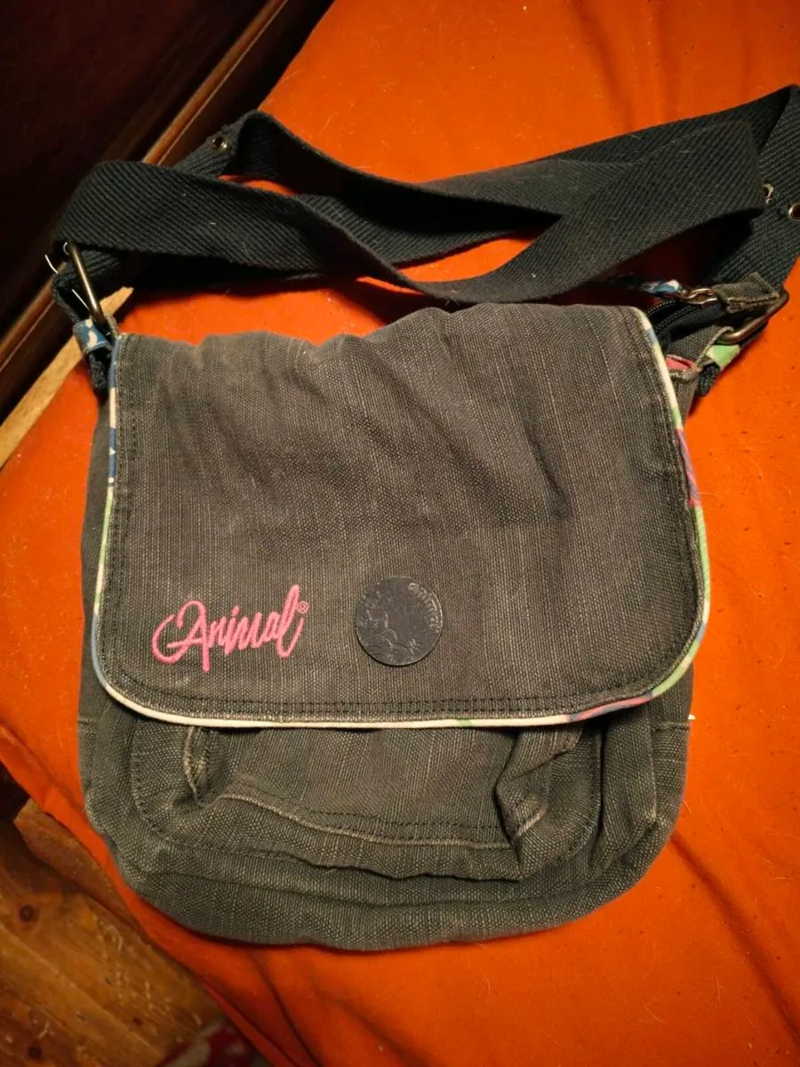 This is an Animal vintage denim cross-body bag wit - Image 1