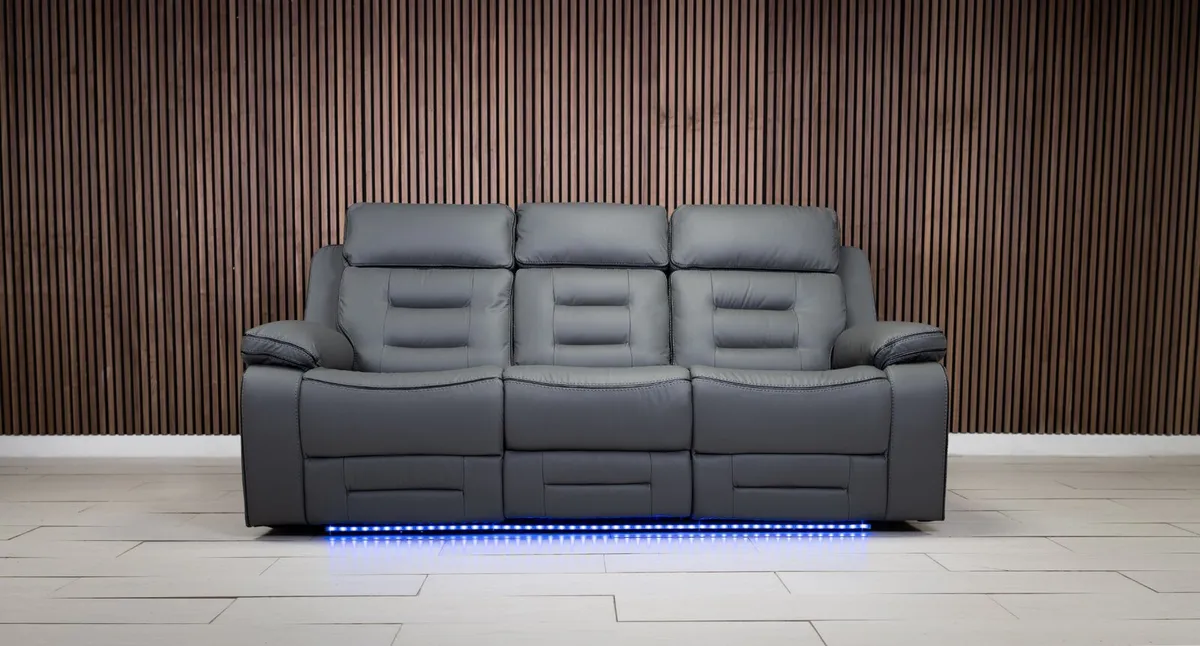 Knox 3+2 Grey Electric Recliner Sofa Set - Image 4