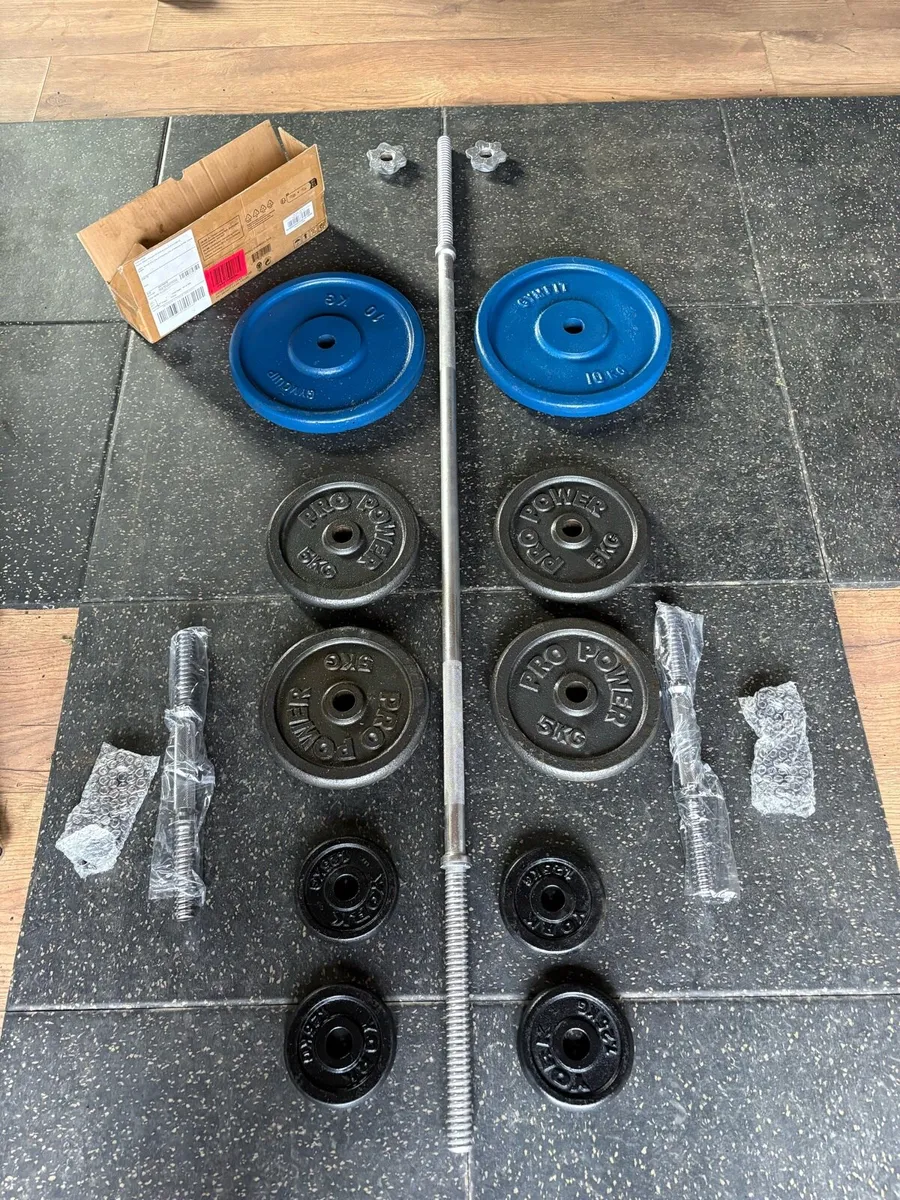 ALL METAL BARBELL, DUMBBELL WEIGHTS SET!!!