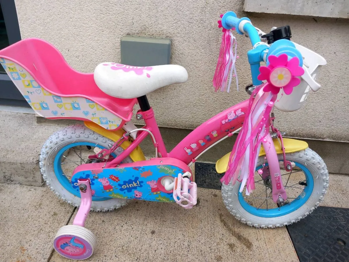 Kids pepper pig bike size 12 inch wheels - Image 2