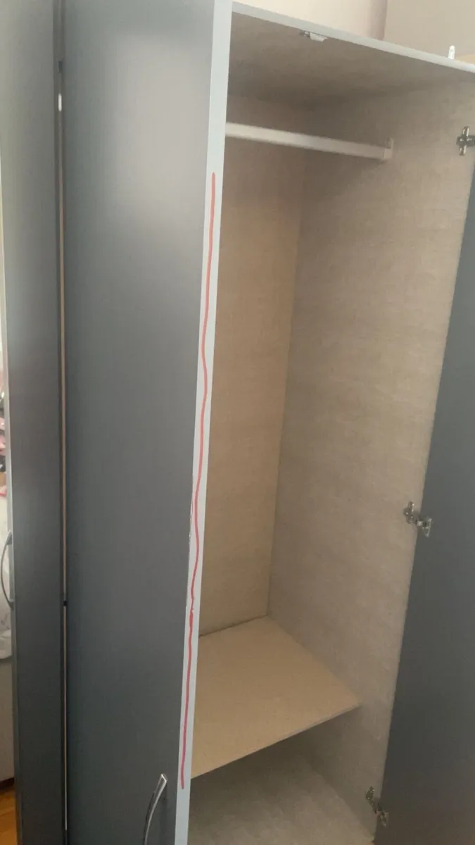 Nevada Grey 4 Door 2 Drawer Wardrobe 1.5M - Image 2