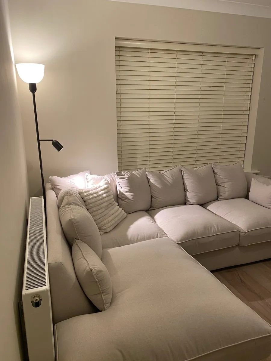 Beige/Cream left hand corner sofa - Image 3
