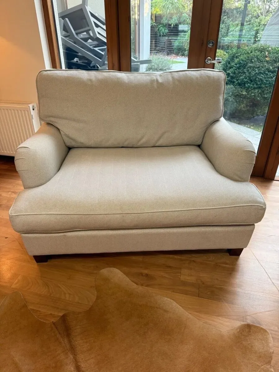 Loveseat Sofa Bed in Pumice Herringbone - Sofa.com - Image 2